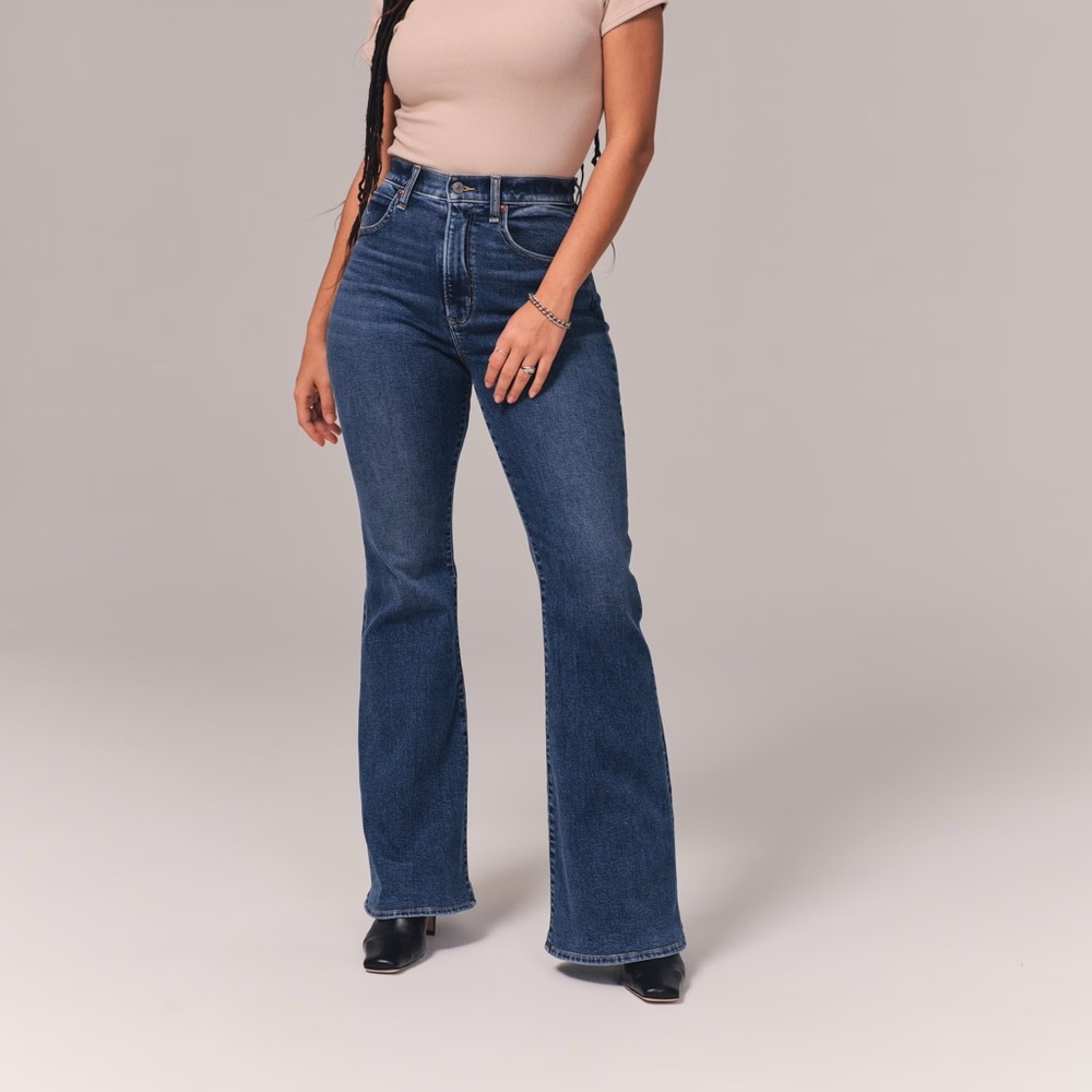 Abercrombie Curve Love Ultra High Rise Stretch Flare Jeans